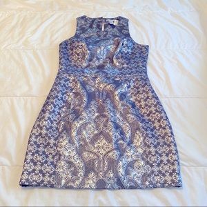 NWT- H&M Silver-toned Lamé Jacquard Dress